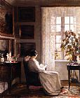 Reading in the Morning Light by Carl Vilhelm Holsoe